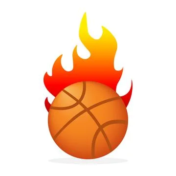 Basketball surrounded by flames. Vector illustration Illustrazione stock