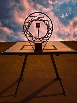 Basketball table viewed from below Stock Photos