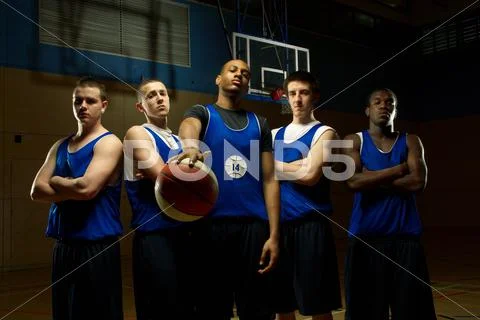 Basketball Team Posing