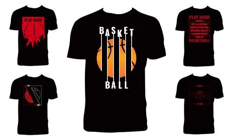 Basketball Tee Design Bundle. Stock Illustration