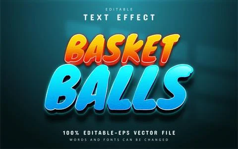 Basketball text, gradient style text effect Stock Illustration
