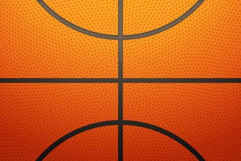 Basketball texture close up view black lines Stock Illustration
