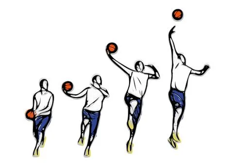 Basketball throw methodics illustration Stock Illustration