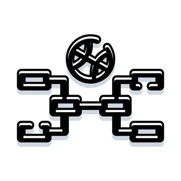 Basketball tournament bracket visualizing competition progression Stock Illustration