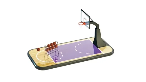 Basketball training application. 3d rendering. Seamless loop Stock Footage 155131545