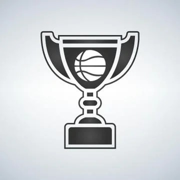 Basketball Trophy cup, award, vector icon in flat style. Illustrazione stock