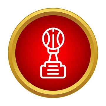 Basketball trophy icon symbolizing win and championship success Stock Illustration