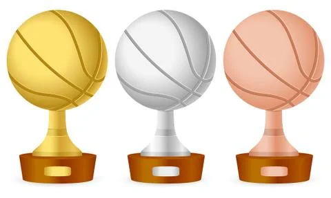 Basketball trophy set Stock Illustration