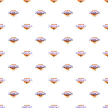 Basketball typography logo seamless repeating pattern background Stock Illustration