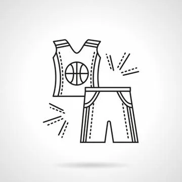 Basketball uniform flat line vector icon Stock Illustration