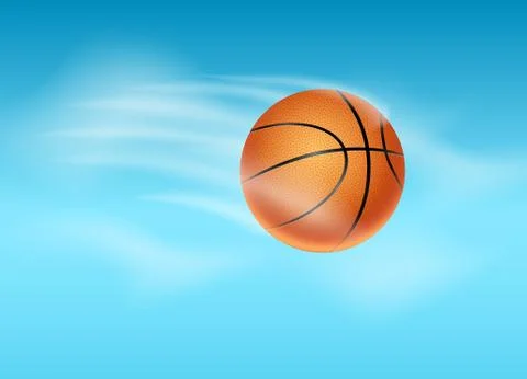 Basketball vector ball flying background illustration. Basket ball poster Stock Illustration