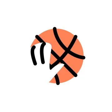 Basketball. Vector logo in bold line style Stock Illustration
