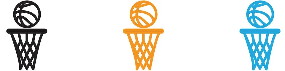 Basketball vector logo set collection for web app ui Illustrazione stock