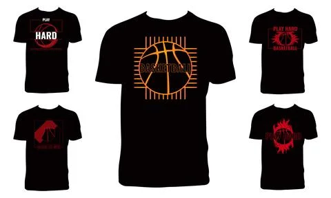 Basketball Vector Shirt Design Bundle Stock Illustration
