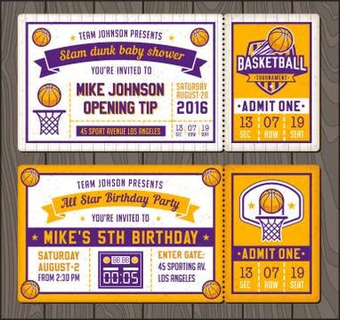 Basketball Vector Ticket Templates Stock Illustration