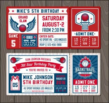 Basketball Vector Ticket Templates set2 Stock Illustration