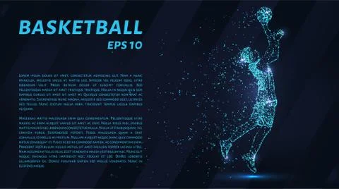 Basketball which is composed of pixels. Particles in the form of a basketball Stock Illustration