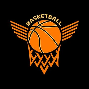 Basketball wing logo design vector Stock Illustration