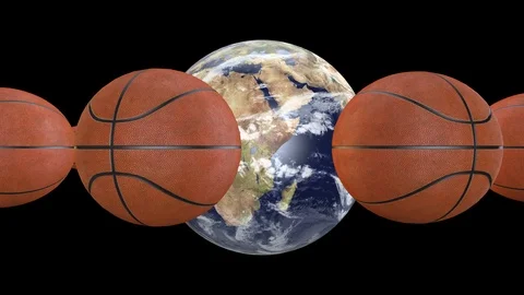 Basketball world - black background Stock Footage 85650798