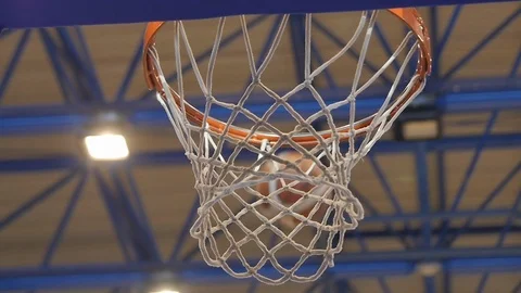 Basketballs Fall into the Basket Stock Footage 111879581