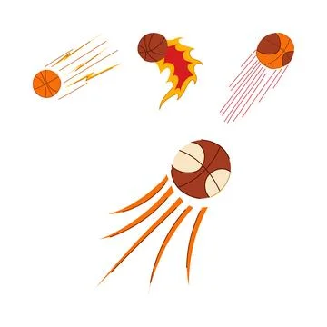 Basketballs moving fast with dynamic motion power effects Stock Illustration