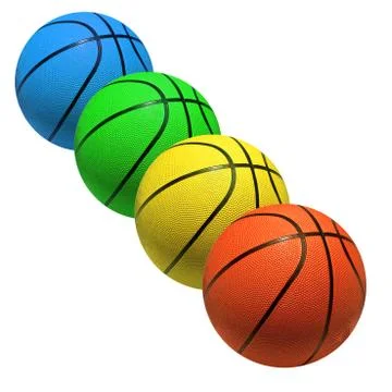 Basketballs multicolored Stock Photos