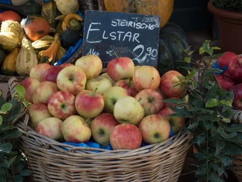 Baskets of apples. Stock Photos