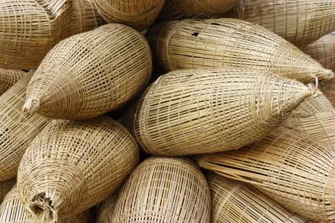 Baskets background Stock Photos