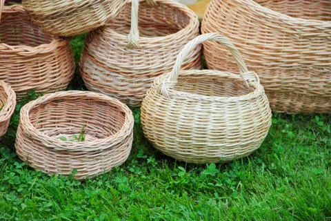 Baskets on fair 库存照片