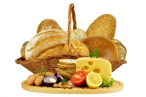 Baskets of groceries Stock Photos