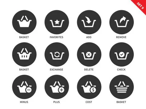 Baskets icons on white background Stock-Illustration
