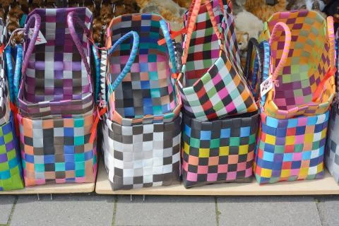 Baskets at the market Stock Photos