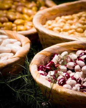 Baskets with vegetables Stock Photos