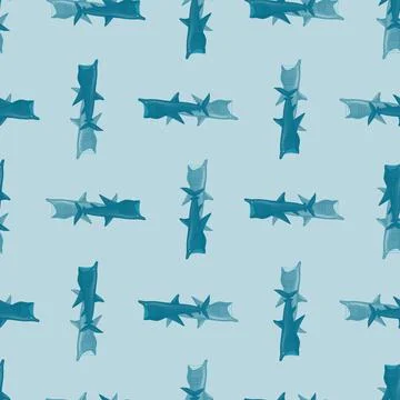 Basking shark seamless pattern in scandinavian style. Marine animals backgrou Stock Illustration