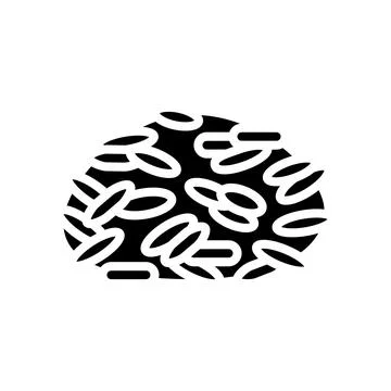 Basmati rice glyph icon vector illustration Illustrazione stock