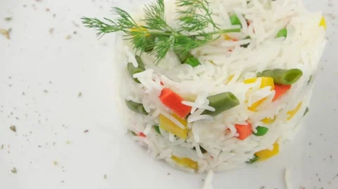 Basmati rice with vegetables (loop) Stock Footage 57997260