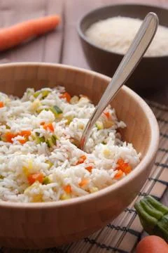 Basmati rice with veggies Stock Photos