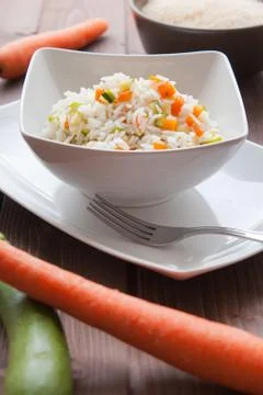 Basmati rice with veggies Stock Photos