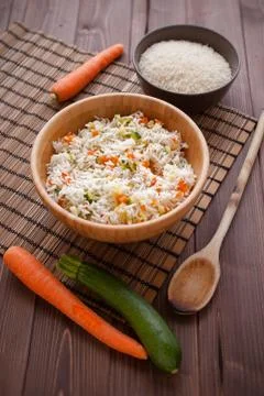 Basmati rice with veggies Stock Photos