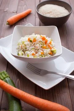 Basmati rice with veggies Stock Photos