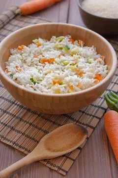 Basmati rice with veggies Stock Photos