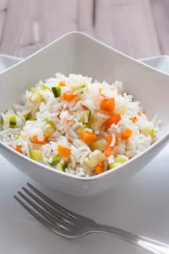 Basmati rice with veggies Stock Photos