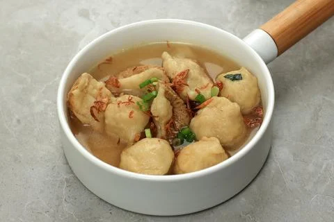 Baso Aci Kuah, Chewy Tapioca Meatball Traditional Bandung Street Food Stock Photos