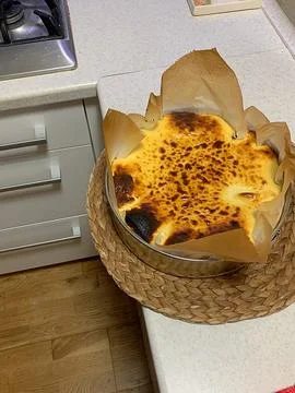 Basque cheesecake Stock Photos