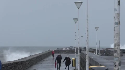 Basque Country on alert for coastal phenomena, San Sebastián, ES - 20 Feb 2026 Stock-Footage 329316433