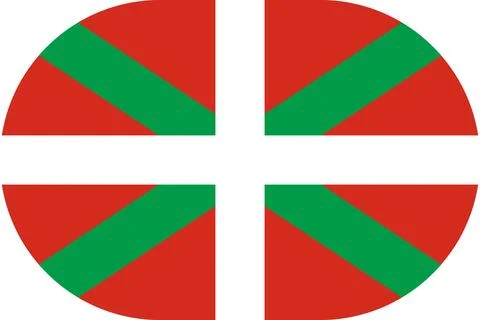 Basque Country flag in flat oval design Stock Illustration