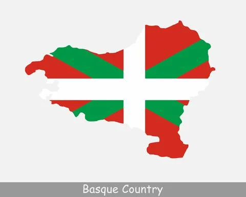 Basque Country Flag Map Stock Illustration
