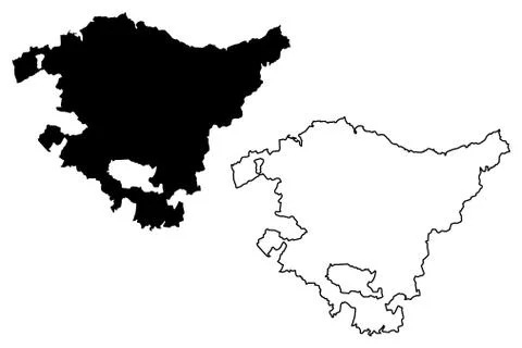 Basque Country map vector Stock Illustration