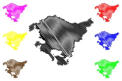Basque Country map vector Stock Illustration
