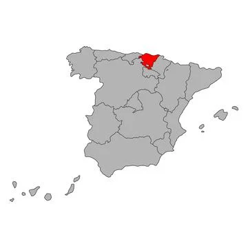 Basque Country of Spain map symbol shape, travel web flat vector illustration Stock Illustration